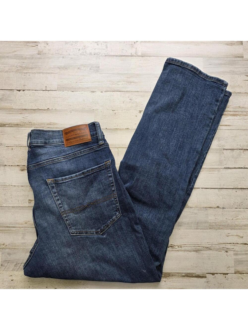 Lucky Brand Jeans 223 Straight 34x32 (loose fit 35") Blue Cotton Spandex Comfort